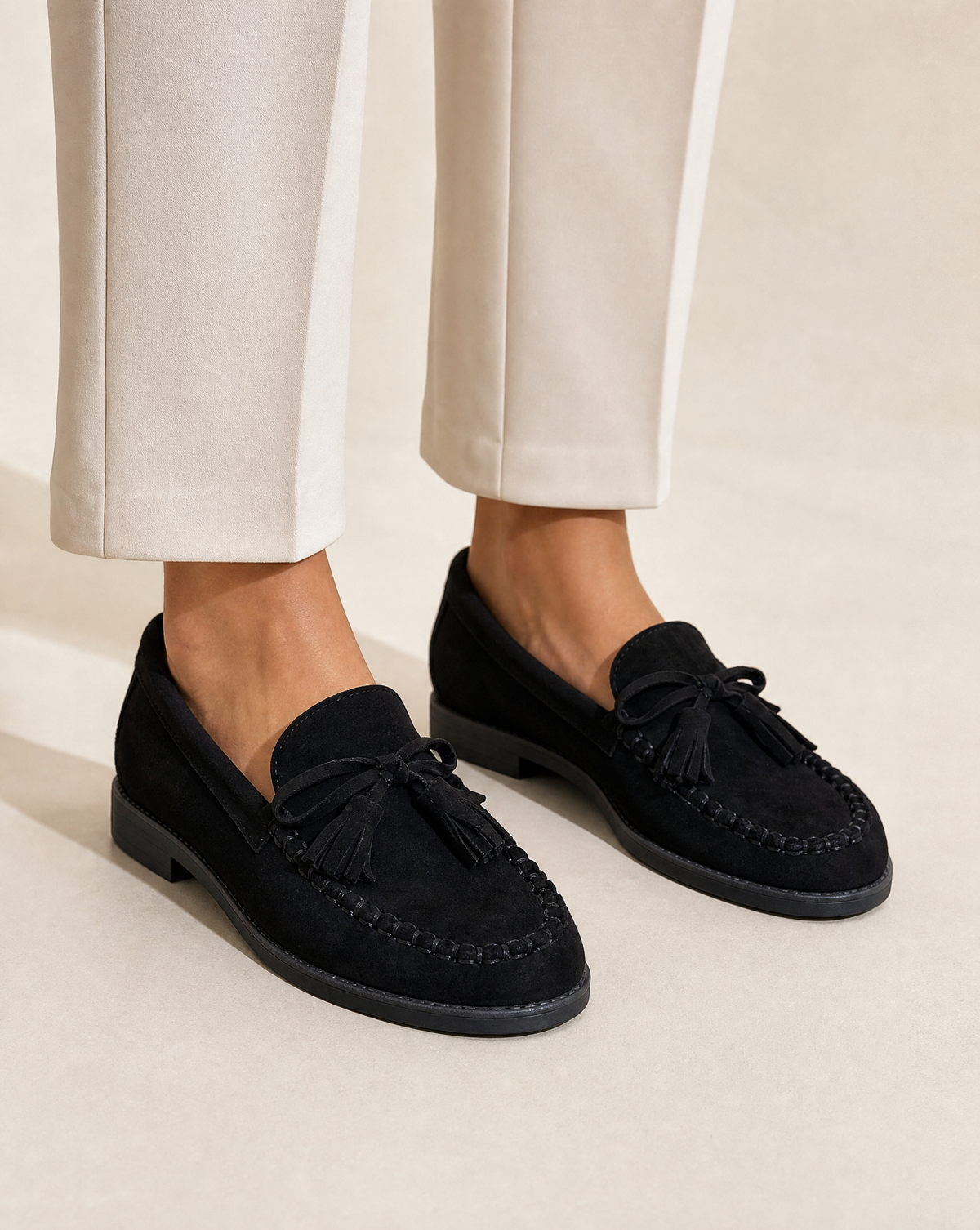 Mocassini donna VB6601 Nero indossati