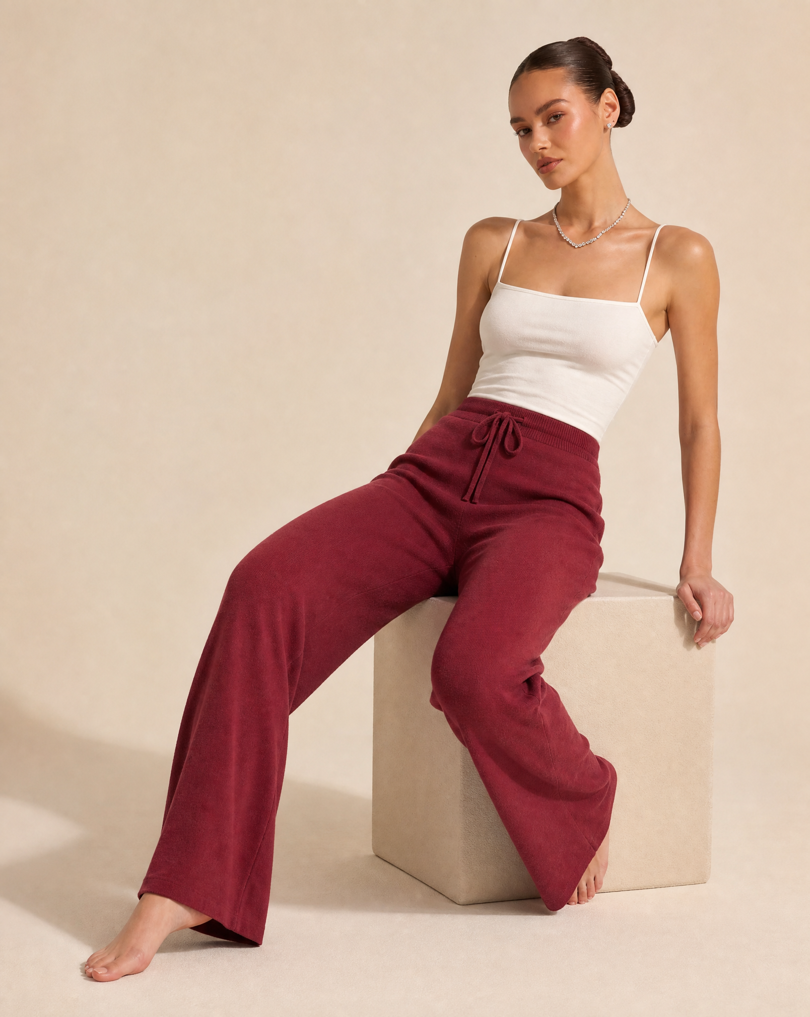Pantaloni x17 603 Bordeaux indossati da Polly 6, foto 3