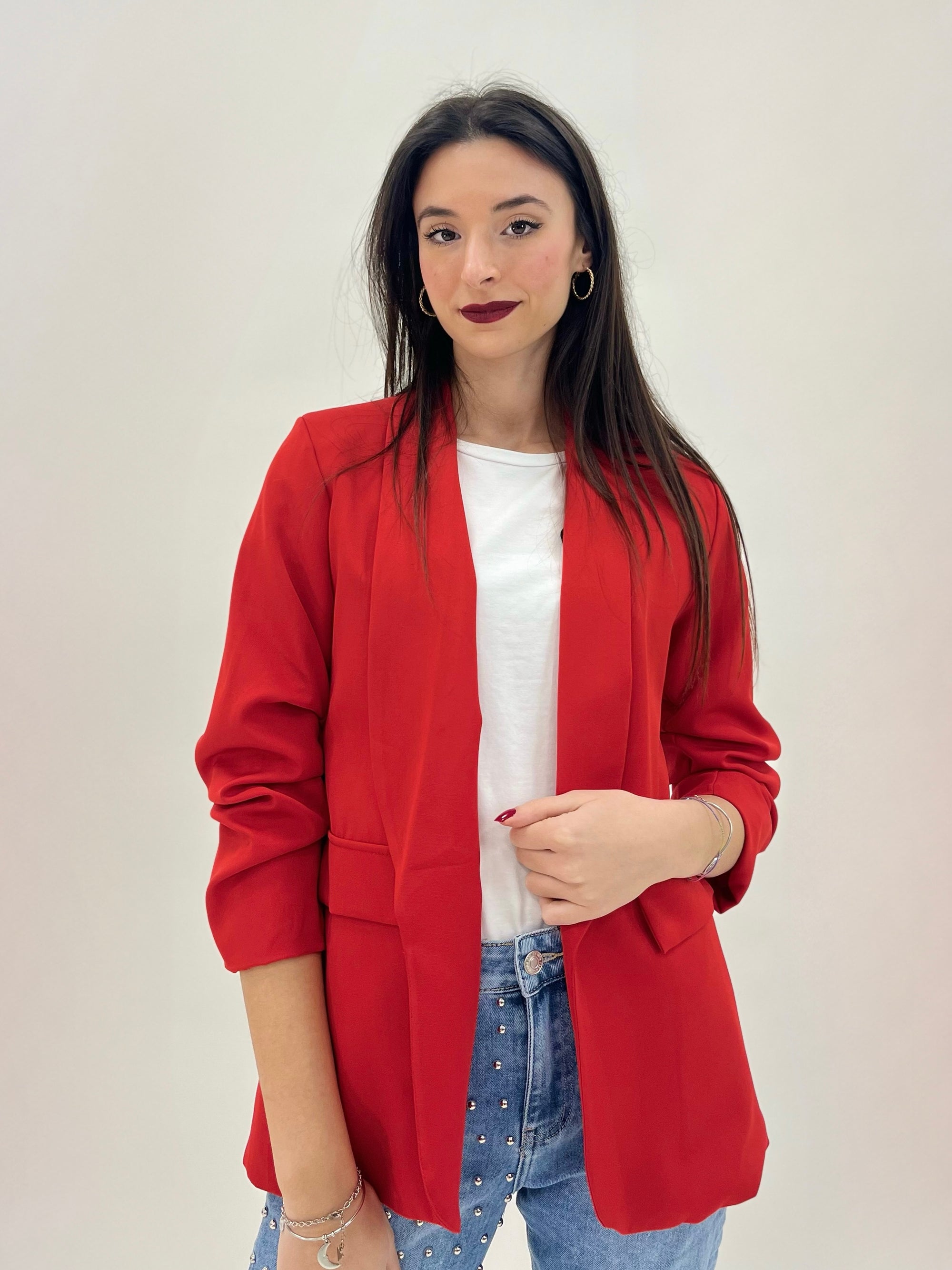 Blazer elegante a manica arrotolata