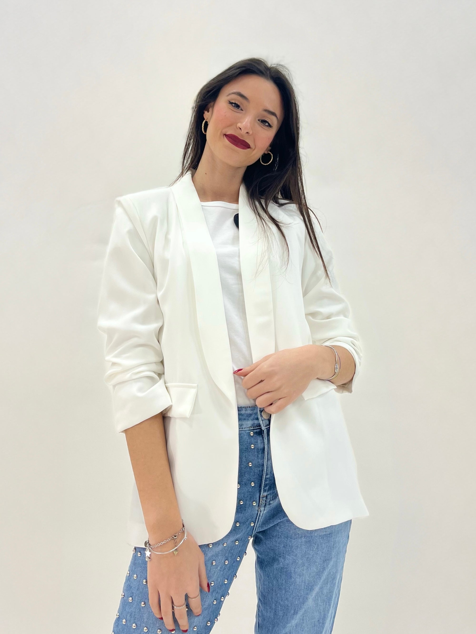 Blazer elegante a manica arrotolata