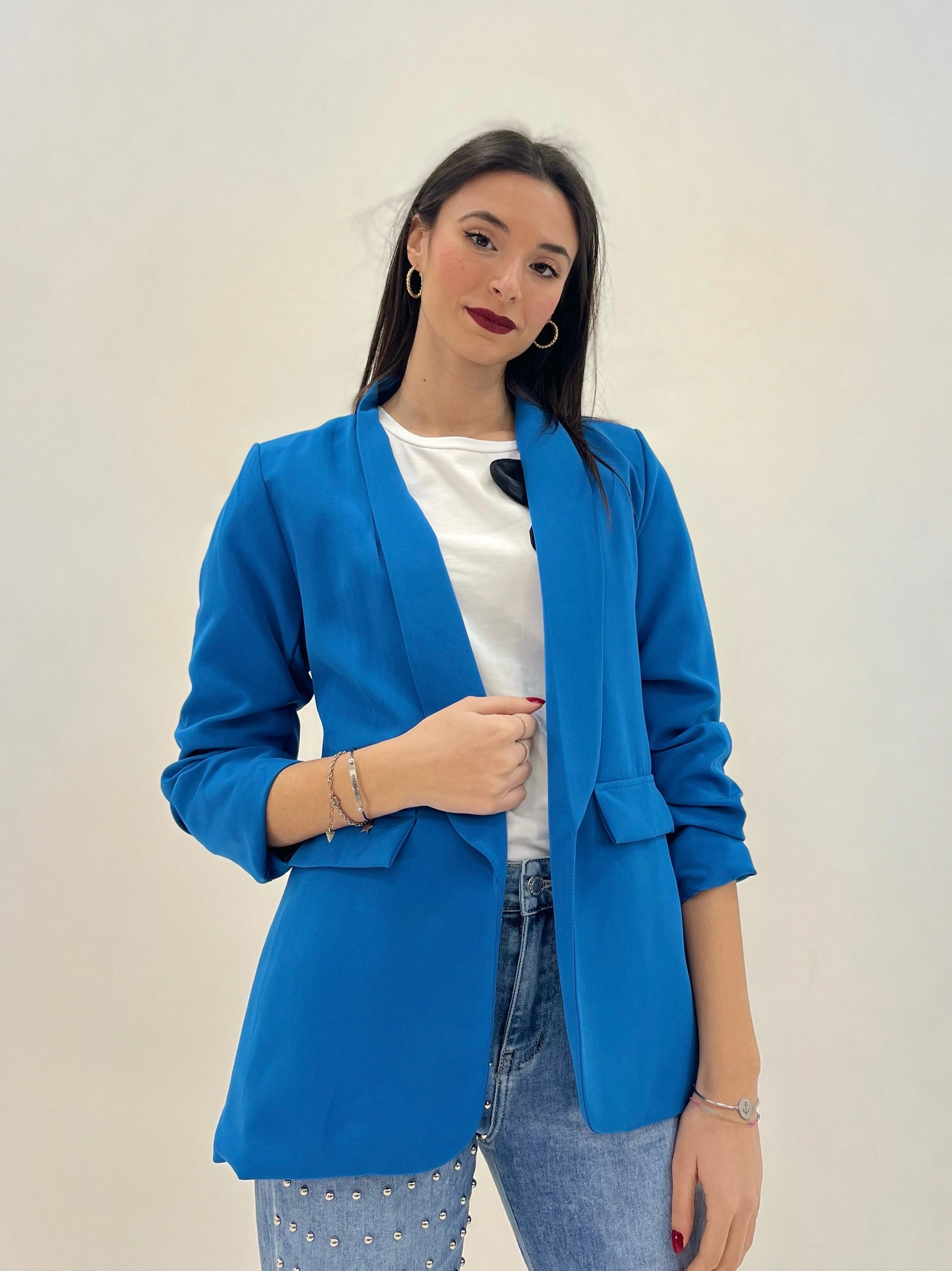 Blazer elegante a manica arrotolata