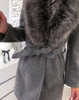 Cappotto lungo peloso foderato