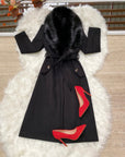 Cappotto lungo peloso foderato