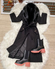 Cappotto lungo peloso foderato
