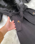 Cappotto lungo peloso foderato