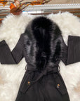 Cappotto lungo peloso foderato