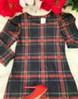ABITO TARTAN CON MANICA A SBUFFO