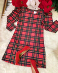 ABITO TARTAN CON MANICA A SBUFFO