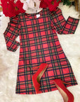 ABITO TARTAN CON MANICA A SBUFFO