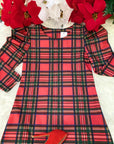 ABITO TARTAN CON MANICA A SBUFFO