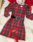 ABITO TARTAN CON MANICA A SBUFFO