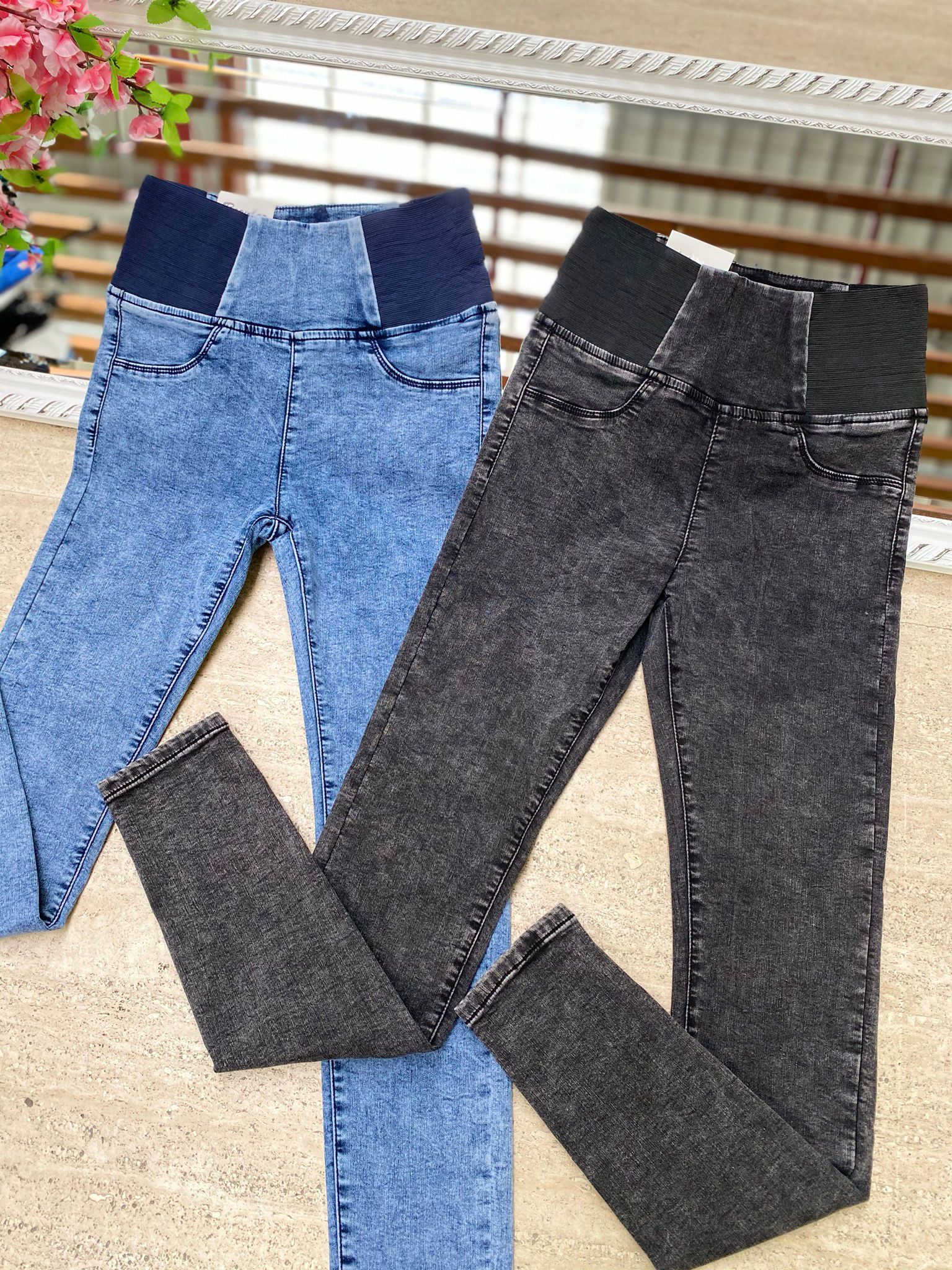 Jeggings donna push up vita alta