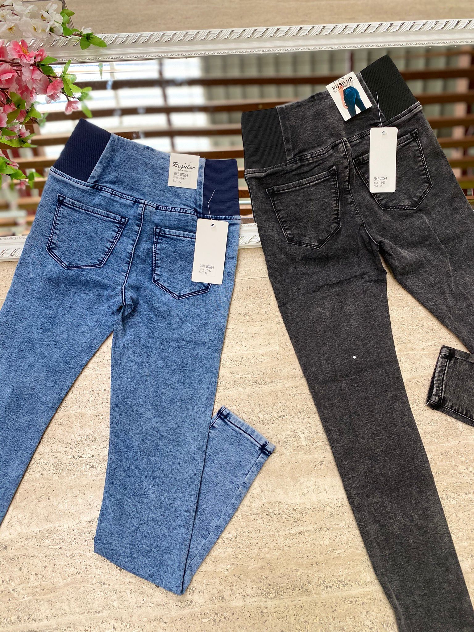 Jeggings donna push up vita alta