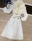 Cappotto lungo peloso foderato