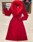Cappotto lungo peloso foderato