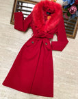 Cappotto lungo peloso foderato